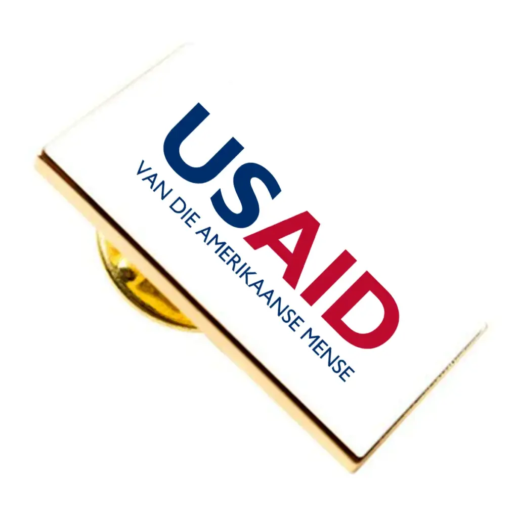 USAID Afrikaans Brandmark Lapel Pins with Military Clutch Rectangular Min 100 pcs