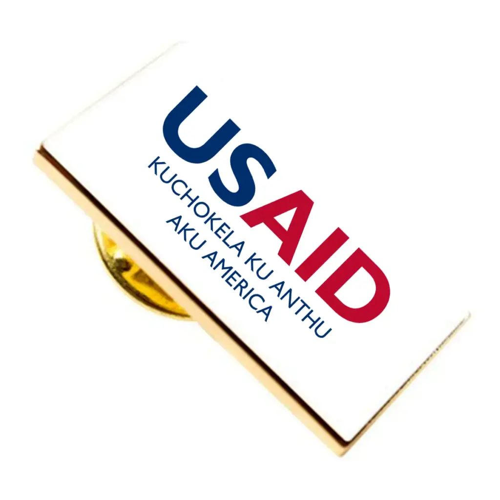 USAID Nyanja Brandmark Lapel Pins with Military Clutch Rectangular Min 100 pcs