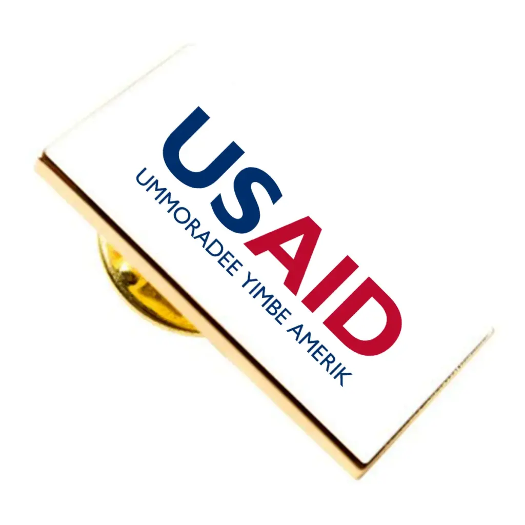 USAID Pulaar Brandmark Lapel Pins with Military Clutch Rectangular Min 100 pcs