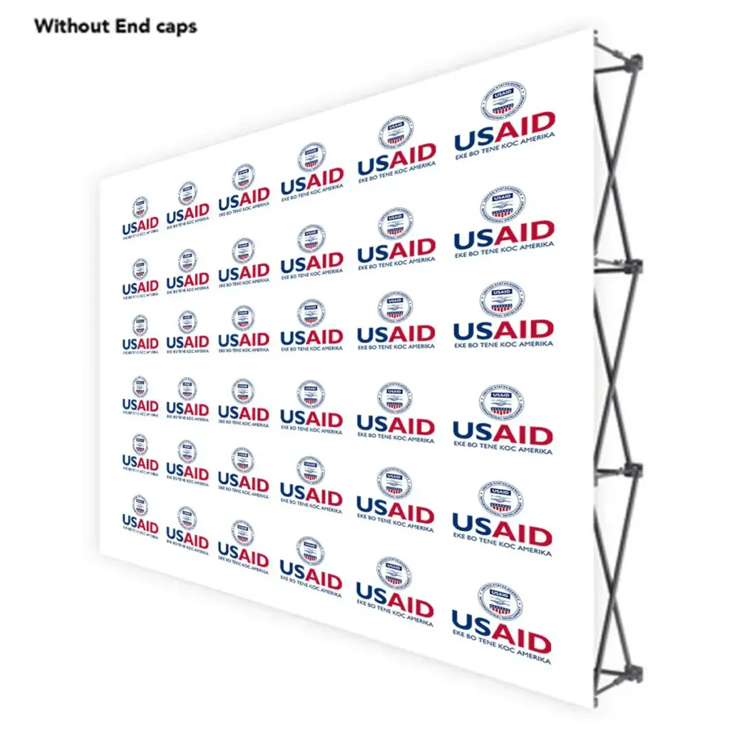 USAID Dinka ONE CHOICE 10 Ft. Fabric Pop Up Display - 89"H Straight Graphic Package