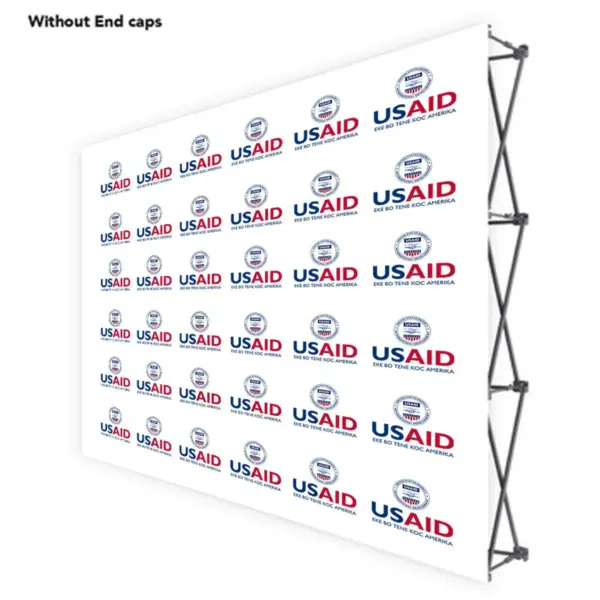 USAID Dinka ONE CHOICE 10 Ft. Fabric Pop Up Display - 89"H Straight Graphic Package