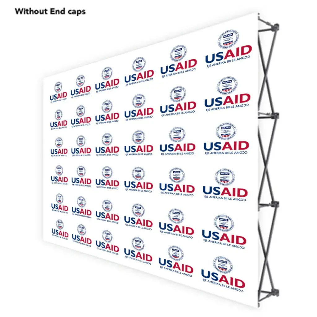 USAID Ga-Dangme ONE CHOICE 10 Ft. Fabric Pop Up Display - 89"H Straight Graphic Package