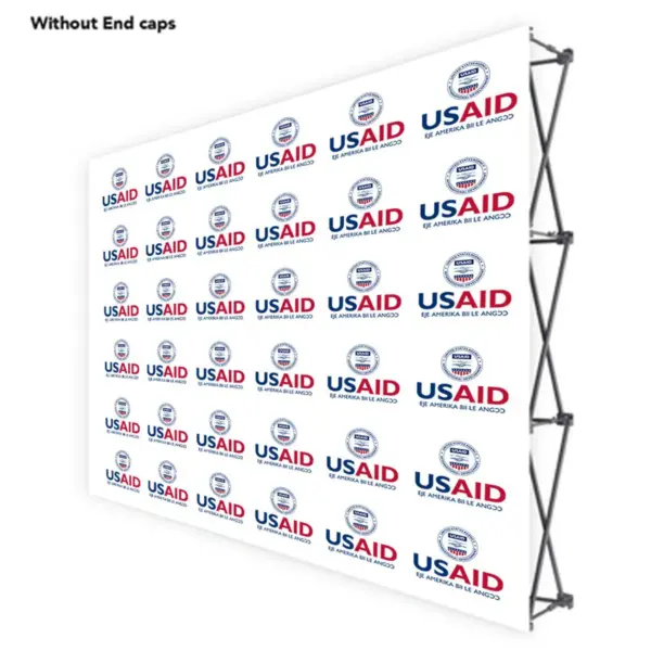 USAID Ga-Dangme ONE CHOICE 10 Ft. Fabric Pop Up Display - 89"H Straight Graphic Package