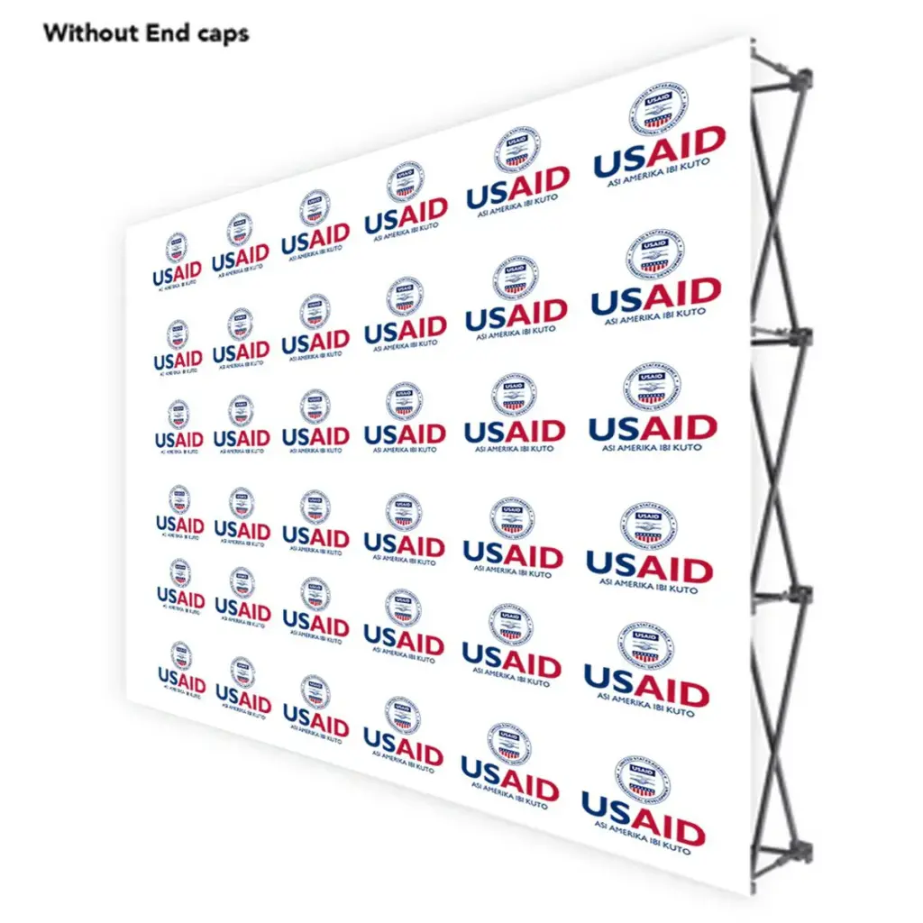 USAID Gonja ONE CHOICE 10 Ft. Fabric Pop Up Display - 89"H Straight Graphic Package