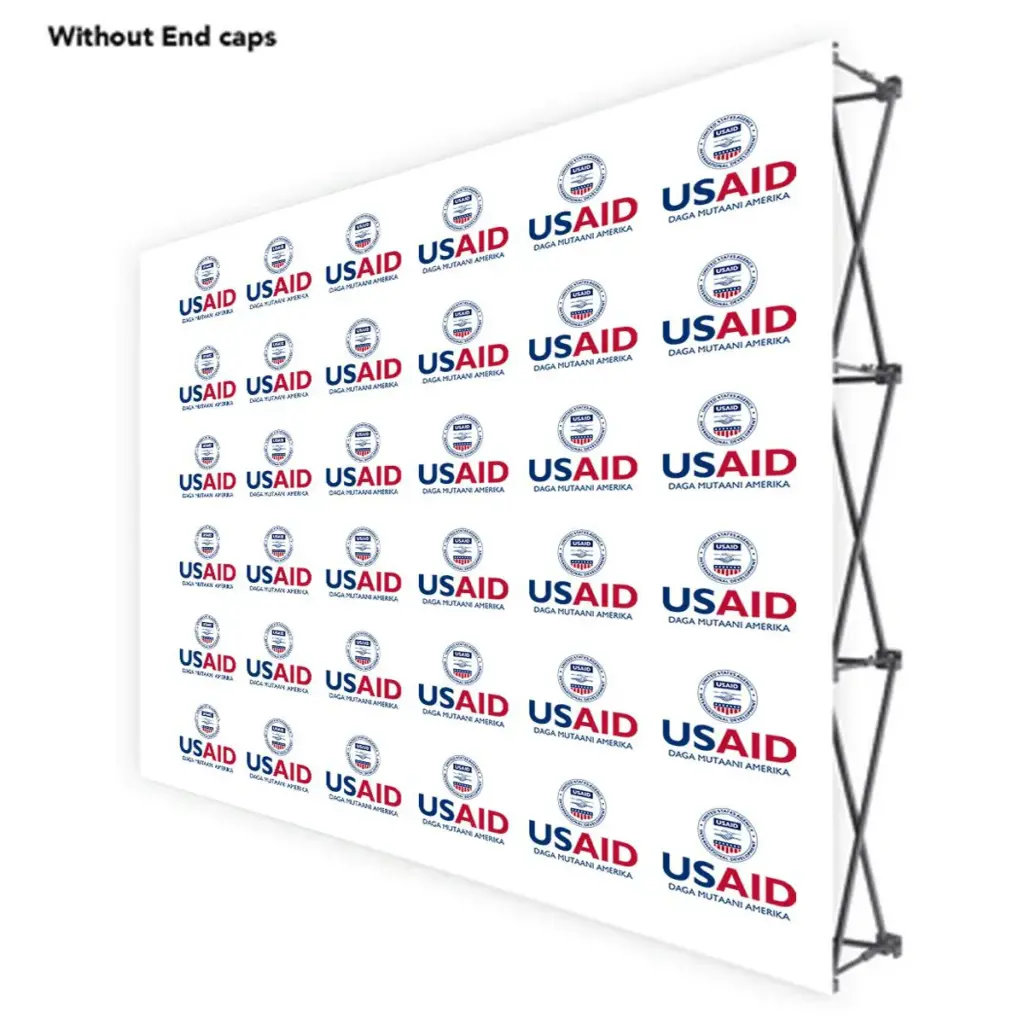USAID Hausa ONE CHOICE 10 Ft. Fabric Pop Up Display - 89"H Straight Graphic Package
