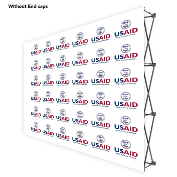 USAID Hausa ONE CHOICE 10 Ft. Fabric Pop Up Display - 89"H Straight Graphic Package
