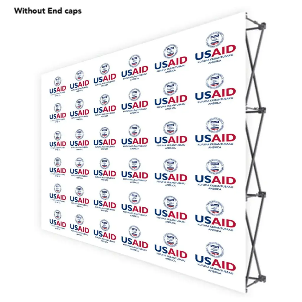 USAID Kaond ONE CHOICE 10 Ft. Fabric Pop Up Display - 89"H Straight Graphic Package
