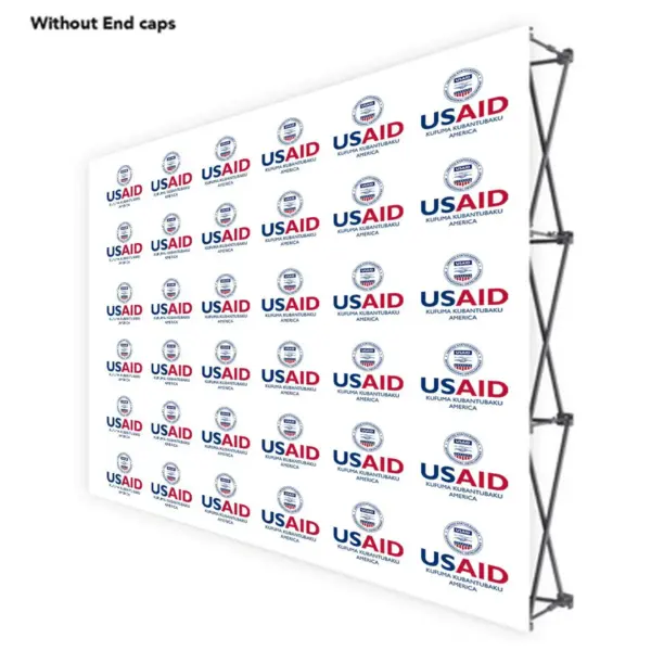 USAID Kaond ONE CHOICE 10 Ft. Fabric Pop Up Display - 89"H Straight Graphic Package