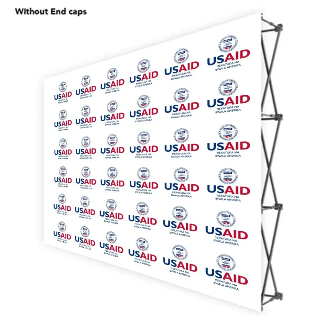 USAID Kikongo ONE CHOICE 10 Ft. Fabric Pop Up Display - 89"H Straight Graphic Package