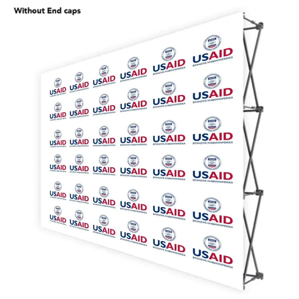 USAID Kirundi ONE CHOICE 10 Ft. Fabric Pop Up Display - 89"H Straight Graphic Package