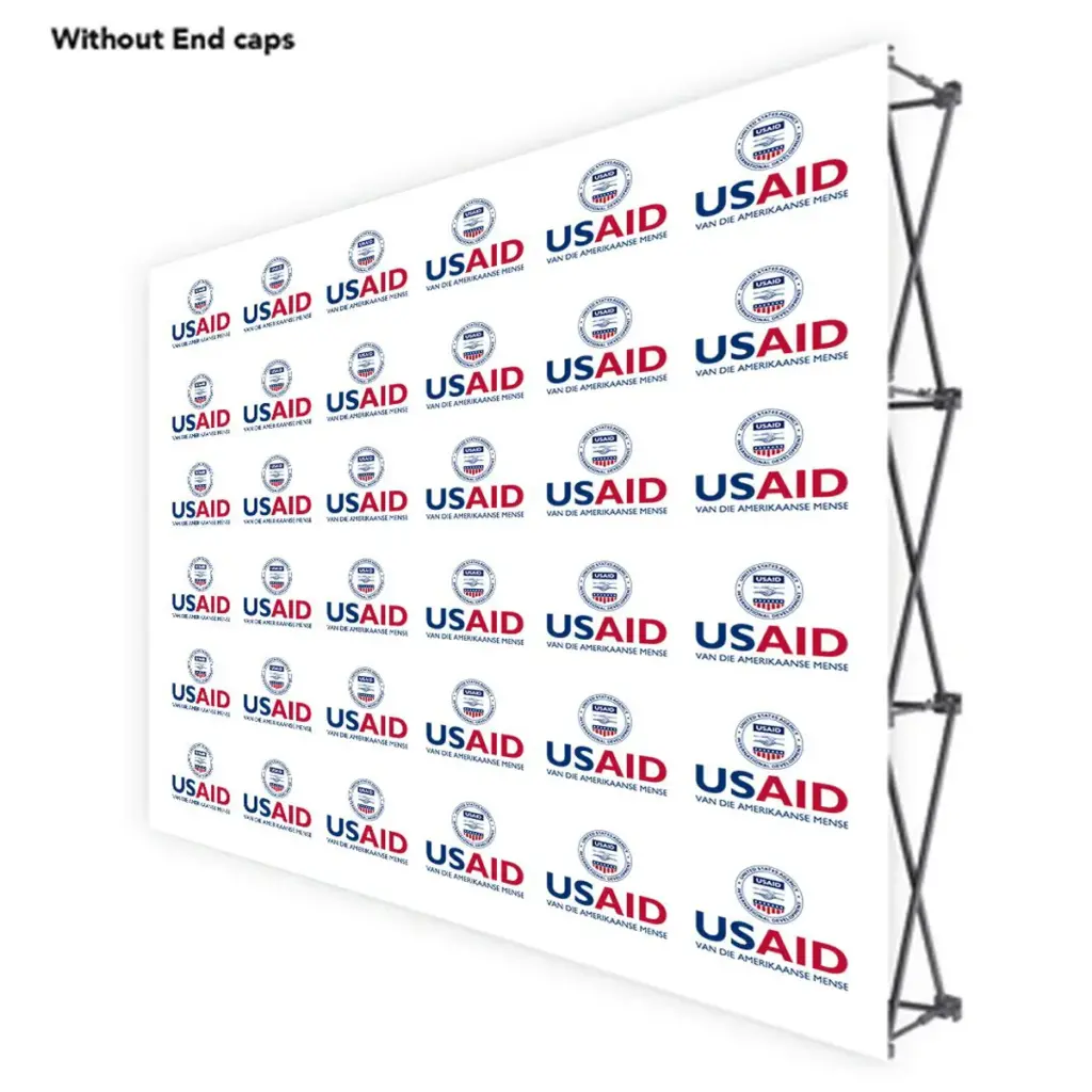 USAID Afrikaans ONE CHOICE 10 Ft. Fabric Pop Up Display - 89"H Straight Graphic Package