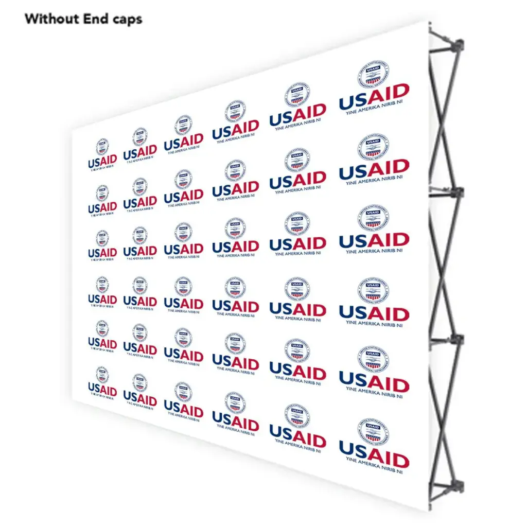 USAID Kusaal  ONE CHOICE 10 Ft. Fabric Pop Up Display - 89"H Straight Graphic Package