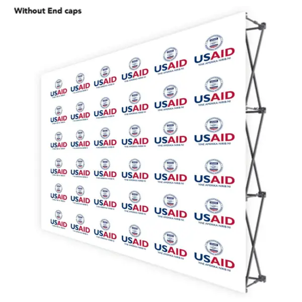 USAID Kusaal  ONE CHOICE 10 Ft. Fabric Pop Up Display - 89"H Straight Graphic Package