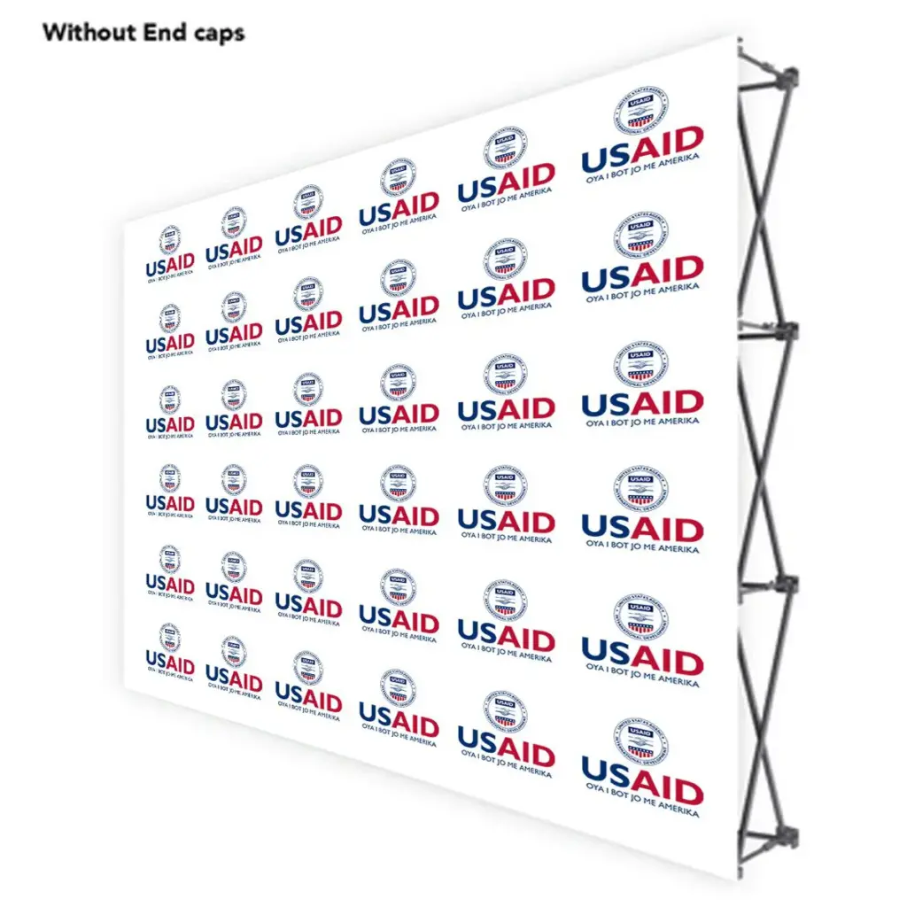 USAID Langi ONE CHOICE 10 Ft. Fabric Pop Up Display - 89"H Straight Graphic Package