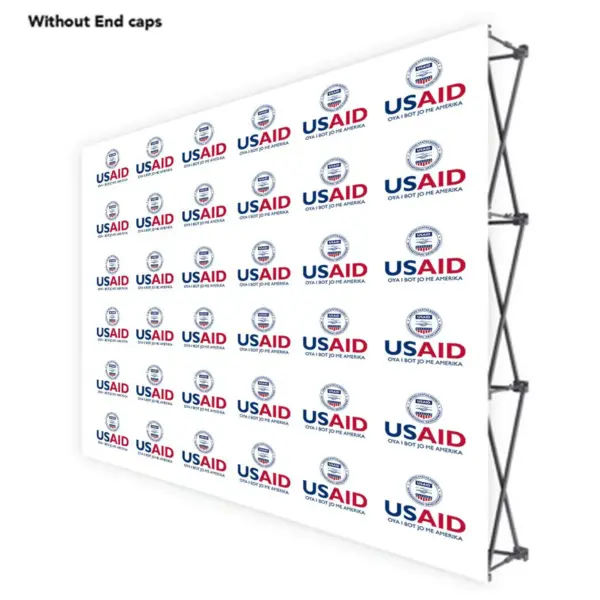 USAID Langi ONE CHOICE 10 Ft. Fabric Pop Up Display - 89"H Straight Graphic Package