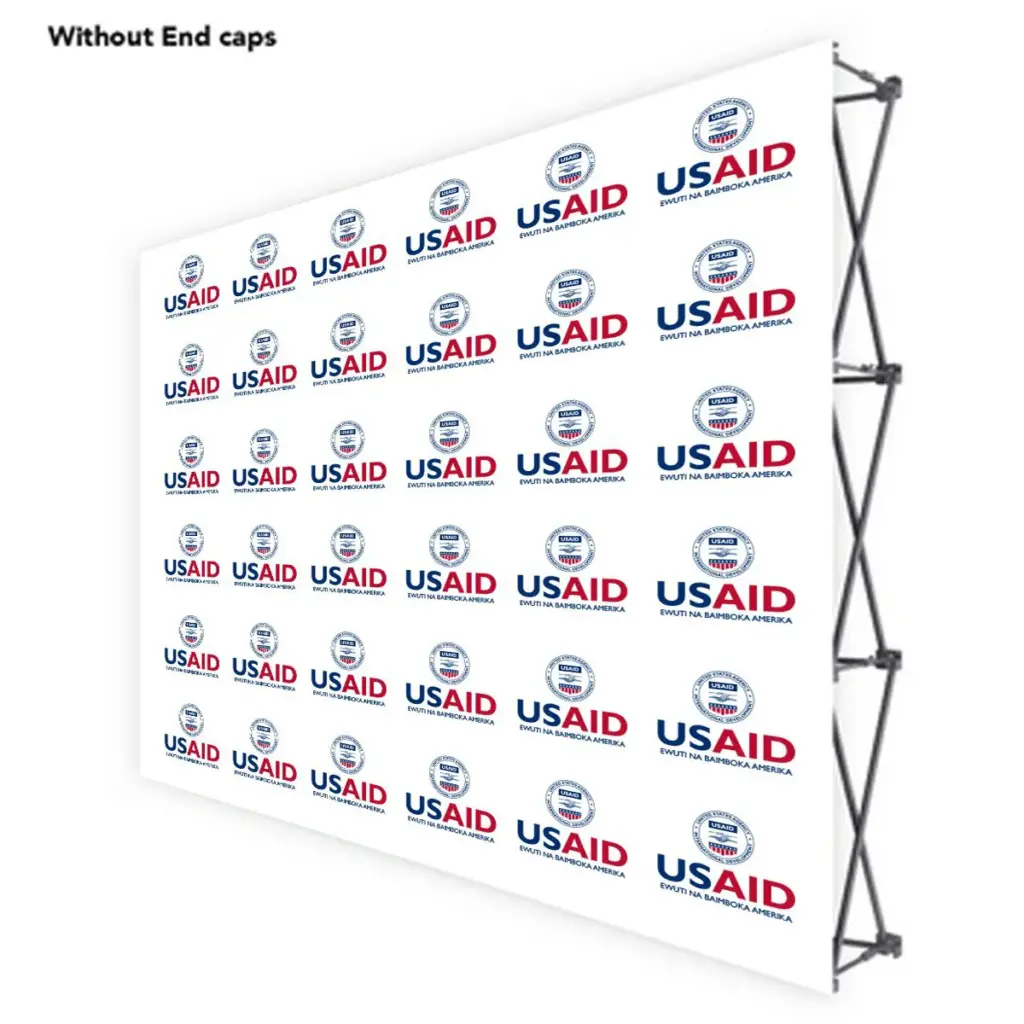 USAID Lingala ONE CHOICE 10 Ft. Fabric Pop Up Display - 89"H Straight Graphic Package