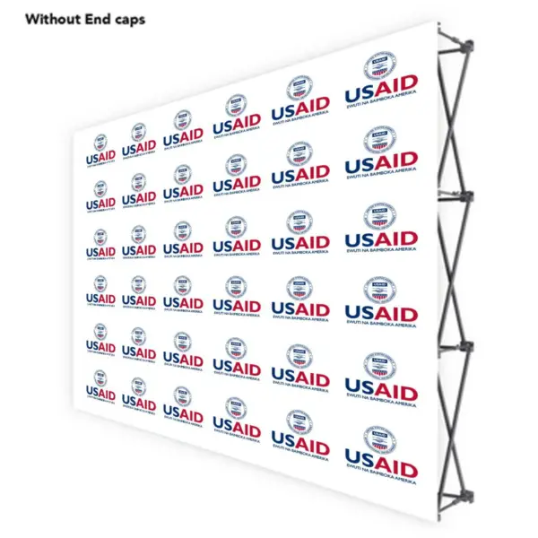 USAID Lingala ONE CHOICE 10 Ft. Fabric Pop Up Display - 89"H Straight Graphic Package