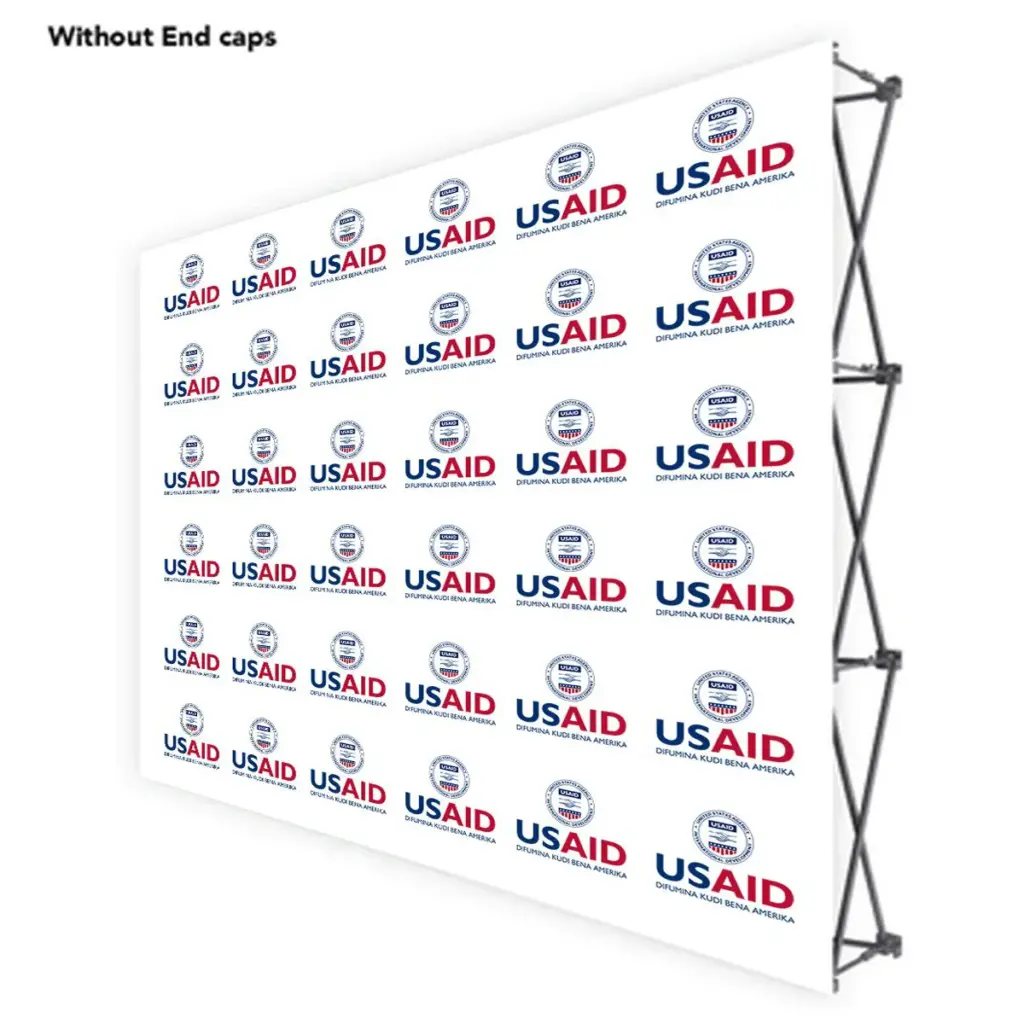 USAID Luba ONE CHOICE 10 Ft. Fabric Pop Up Display - 89"H Straight Graphic Package