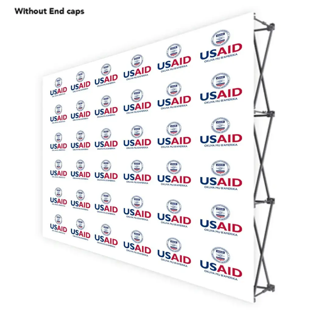 USAID Luganda ONE CHOICE 10 Ft. Fabric Pop Up Display - 89"H Straight Graphic Package