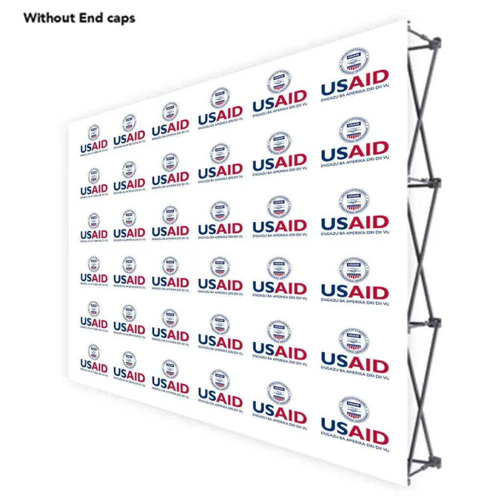 USAID Lugbara ONE CHOICE 10 Ft. Fabric Pop Up Display - 89"H Straight Graphic Package