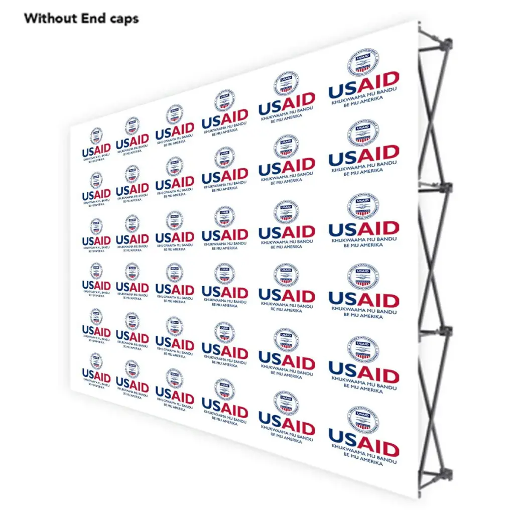 USAID Lugisu ONE CHOICE 10 Ft. Fabric Pop Up Display - 89"H Straight Graphic Package