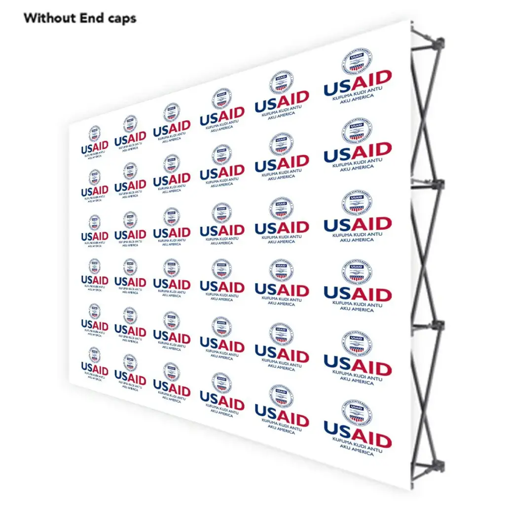 USAID Lunda ONE CHOICE 10 Ft. Fabric Pop Up Display - 89"H Straight Graphic Package