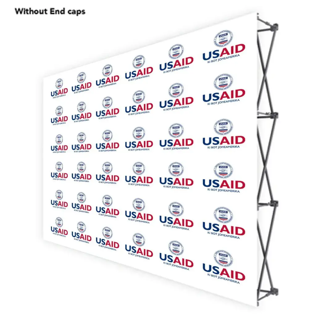 USAID Luo ONE CHOICE 10 Ft. Fabric Pop Up Display - 89"H Straight Graphic Package