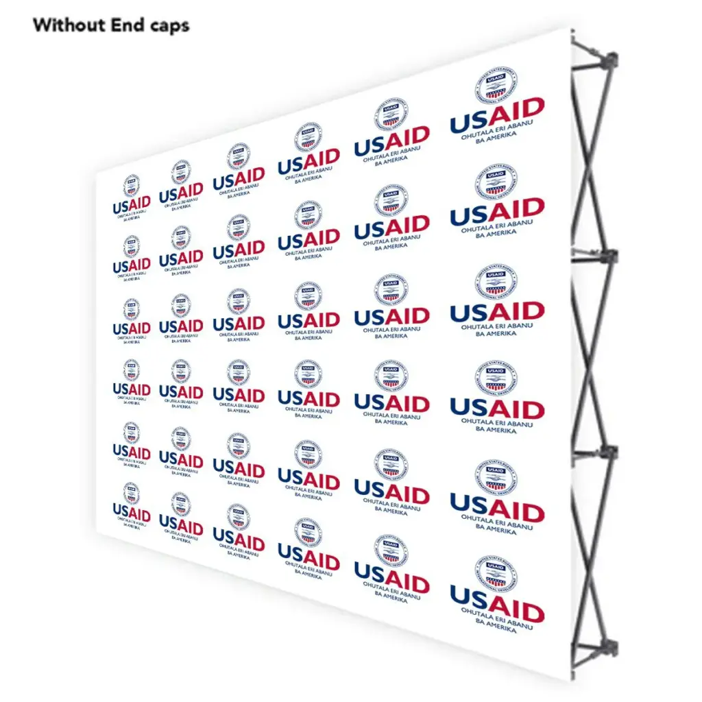 USAID Lusamiya ONE CHOICE 10 Ft. Fabric Pop Up Display - 89"H Straight Graphic Package