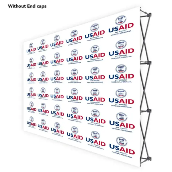 USAID Malagasy ONE CHOICE 10 Ft. Fabric Pop Up Display - 89"H Straight Graphic Package