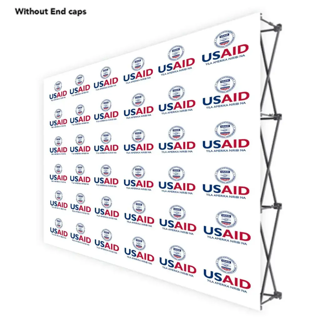 USAID Mampruli ONE CHOICE 10 Ft. Fabric Pop Up Display - 89"H Straight Graphic Package