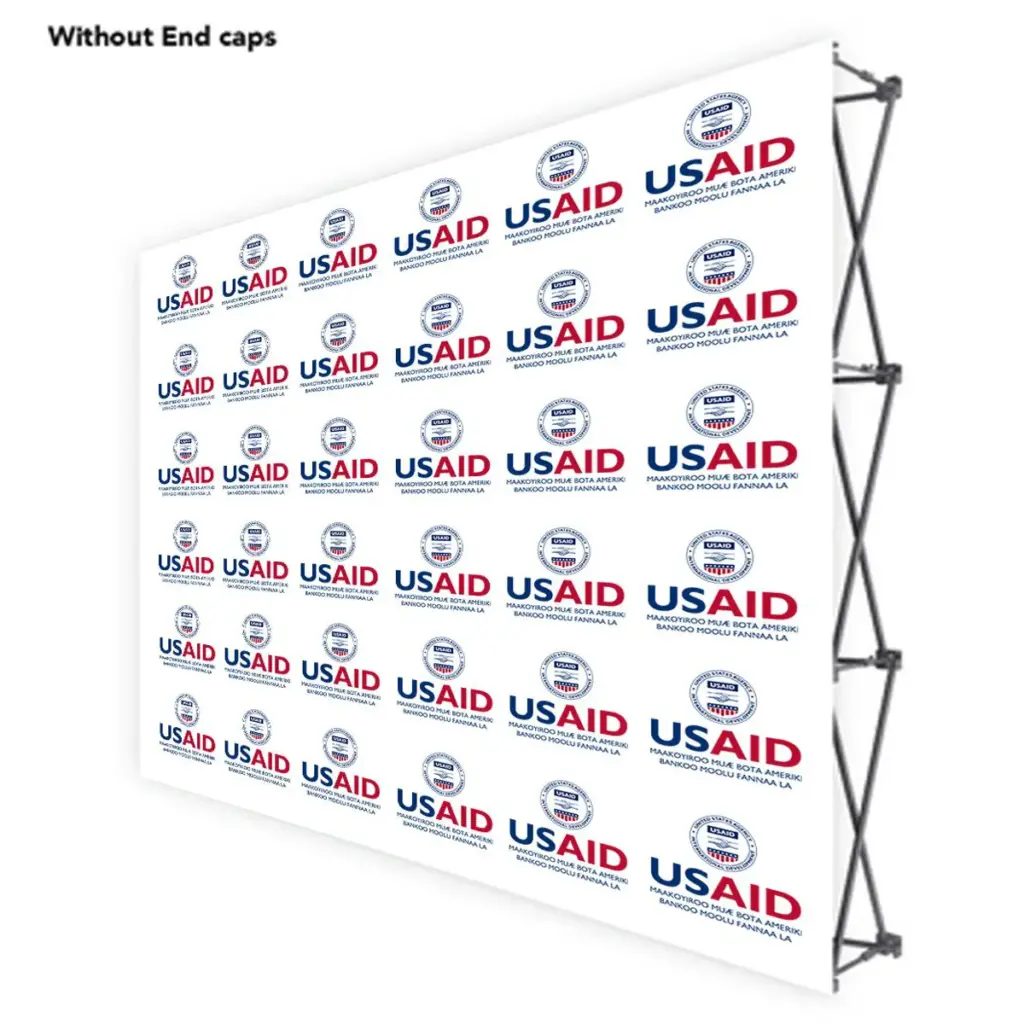 USAID Mandinka ONE CHOICE 10 Ft. Fabric Pop Up Display - 89"H Straight Graphic Package