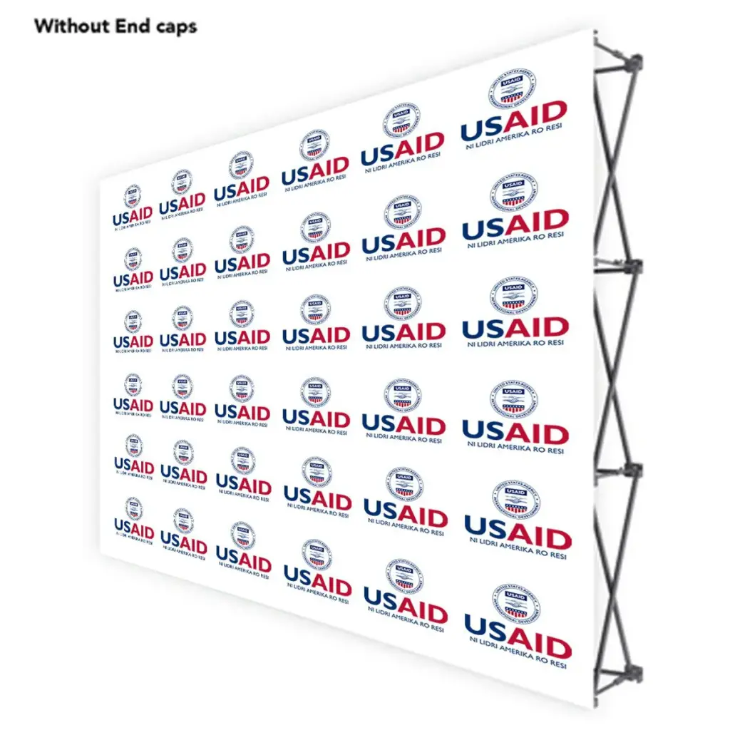 USAID Moru ONE CHOICE 10 Ft. Fabric Pop Up Display - 89"H Straight Graphic Package