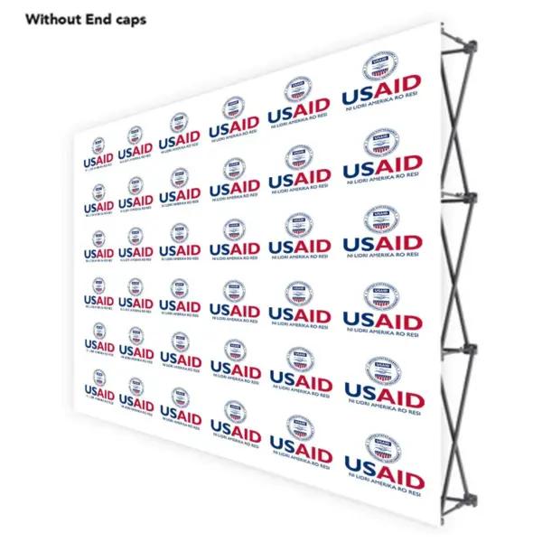 USAID Moru ONE CHOICE 10 Ft. Fabric Pop Up Display - 89"H Straight Graphic Package