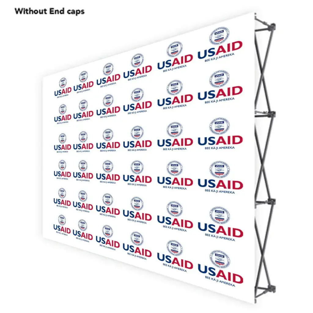USAID Nuer ONE CHOICE 10 Ft. Fabric Pop Up Display - 89"H Straight Graphic Package