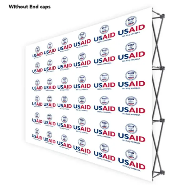 USAID Nuer ONE CHOICE 10 Ft. Fabric Pop Up Display - 89"H Straight Graphic Package