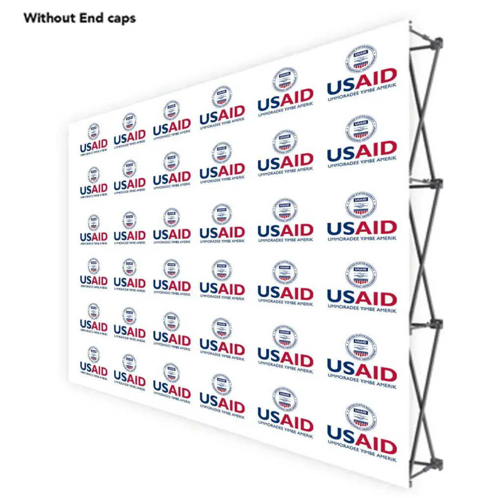 USAID Pulaar ONE CHOICE 10 Ft. Fabric Pop Up Display - 89"H Straight Graphic Package