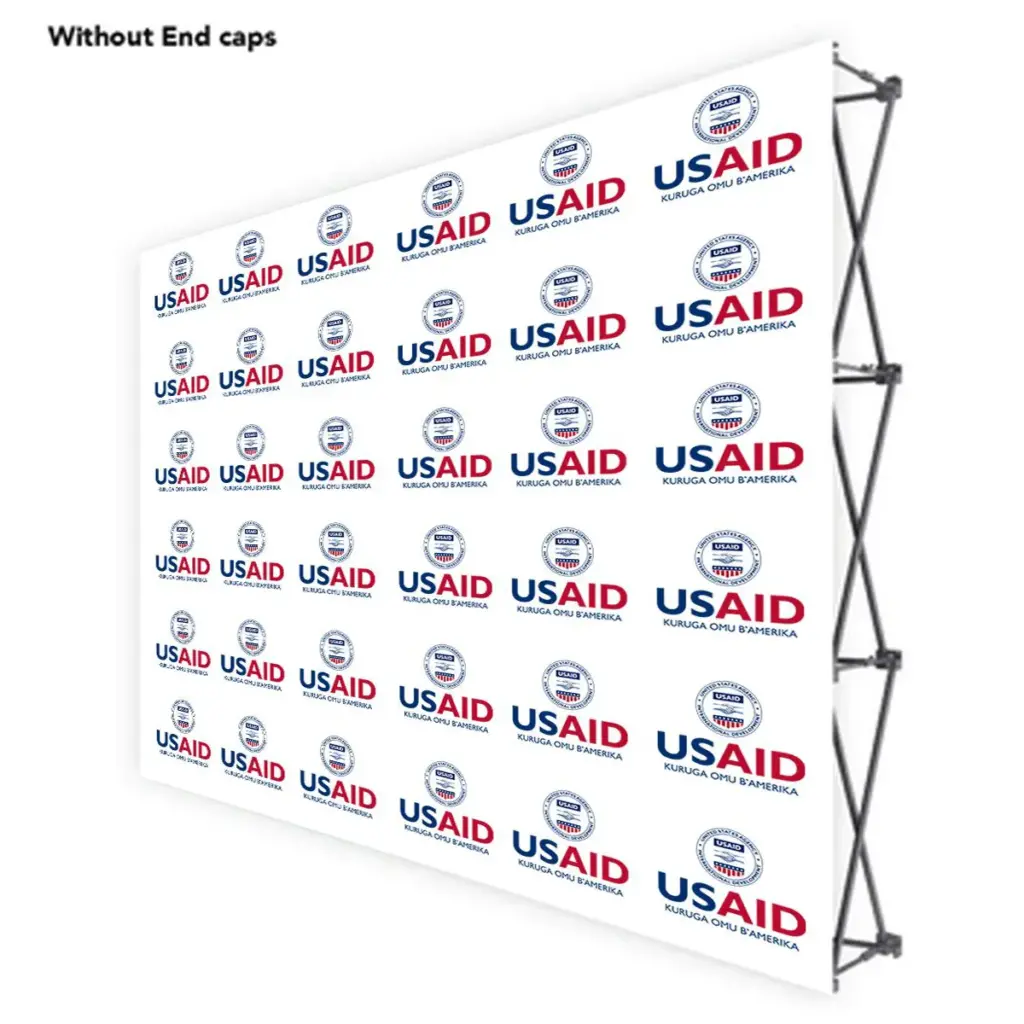 USAID Runyankole ONE CHOICE 10 Ft. Fabric Pop Up Display - 89"H Straight Graphic Package