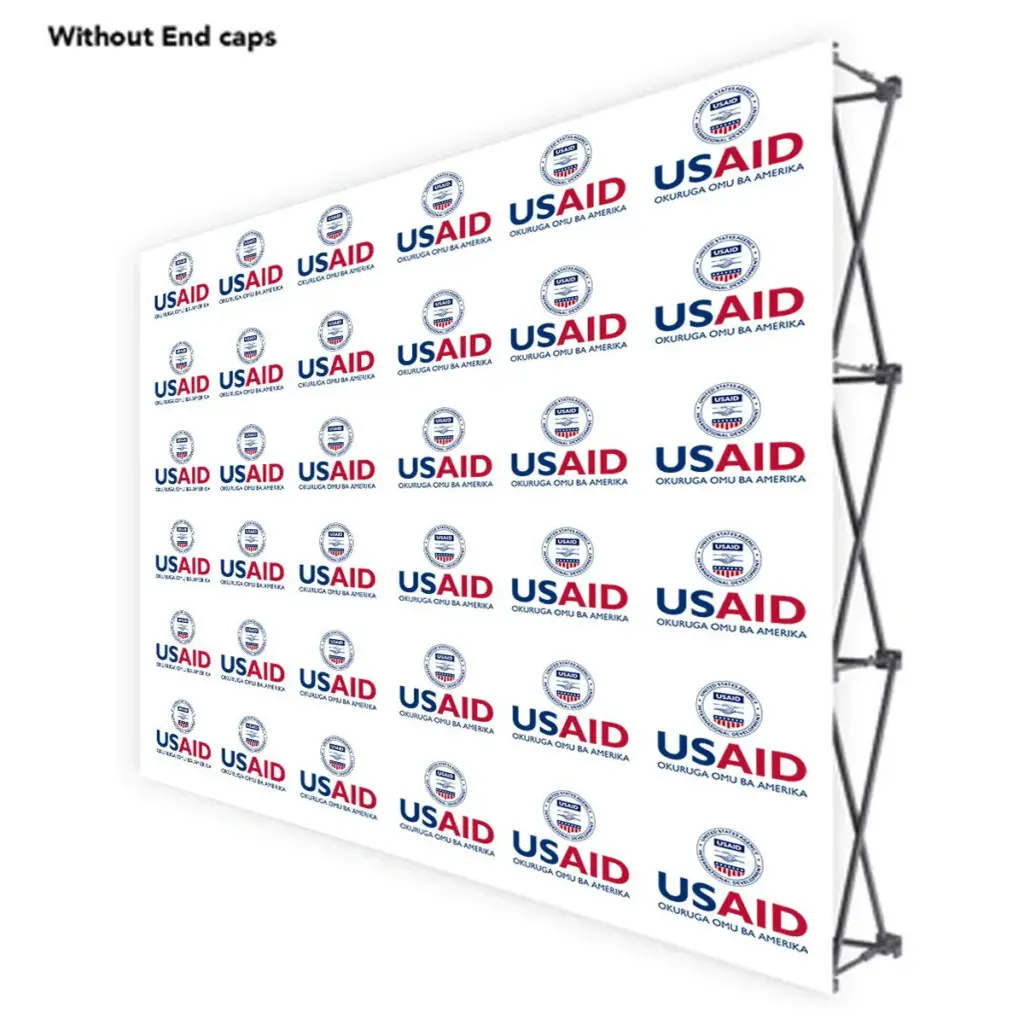 USAID Rutooro ONE CHOICE 10 Ft. Fabric Pop Up Display - 89"H Straight Graphic Package