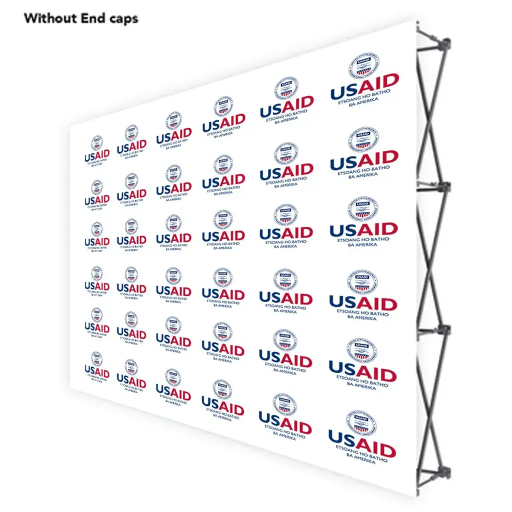 USAID Sesotho ONE CHOICE 10 Ft. Fabric Pop Up Display - 89"H Straight Graphic Package