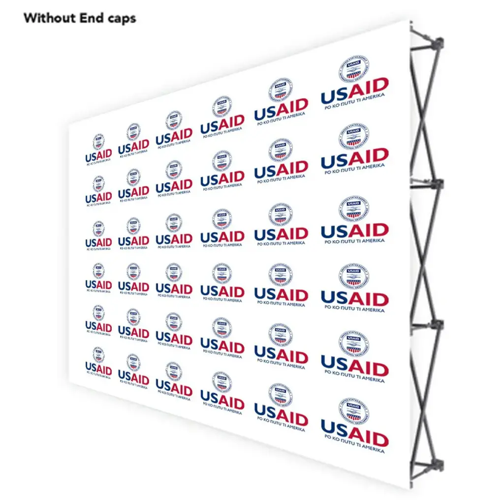 USAID Bari ONE CHOICE 10 Ft. Fabric Pop Up Display - 89"H Straight Graphic Package
