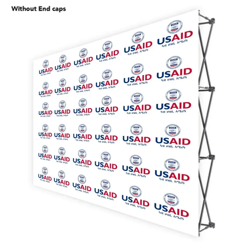 USAID Tigrinya ONE CHOICE 10 Ft. Fabric Pop Up Display - 89"H Straight Graphic Package