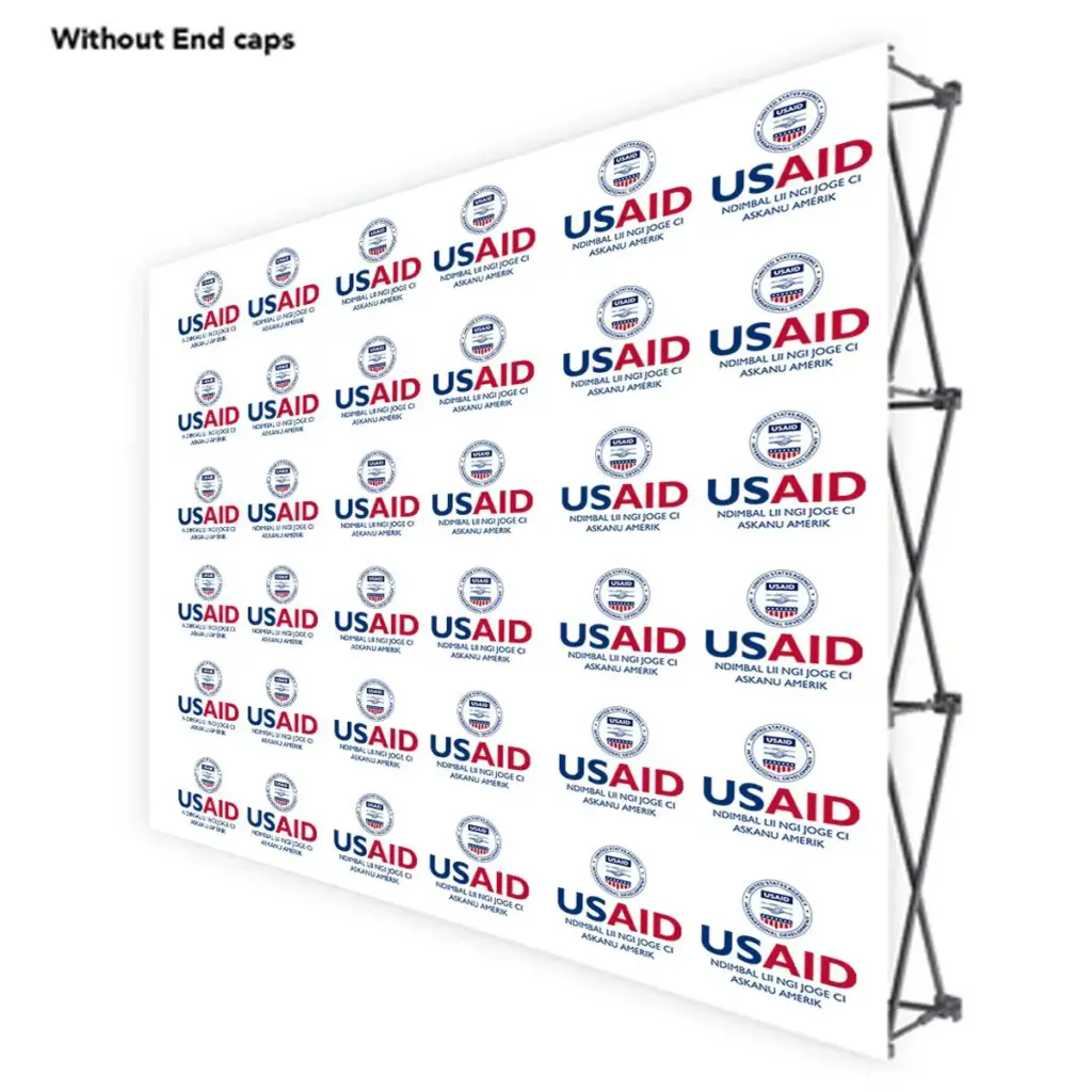 USAID Wolof ONE CHOICE 10 Ft. Fabric Pop Up Display - 89"H Straight Graphic Package