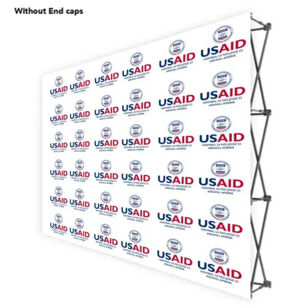 USAID Wolof ONE CHOICE 10 Ft. Fabric Pop Up Display - 89"H Straight Graphic Package