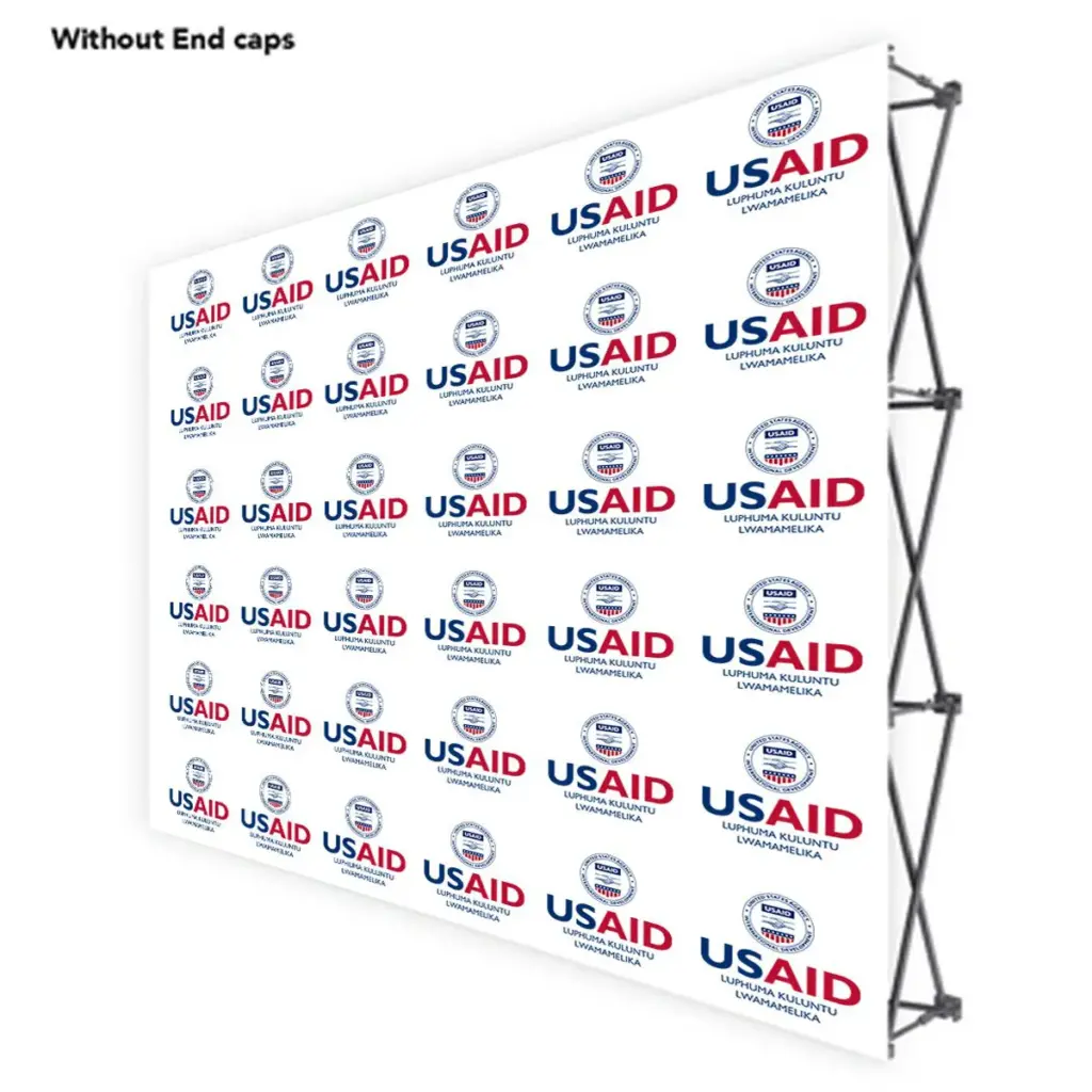 USAID Xhosa ONE CHOICE 10 Ft. Fabric Pop Up Display - 89"H Straight Graphic Package