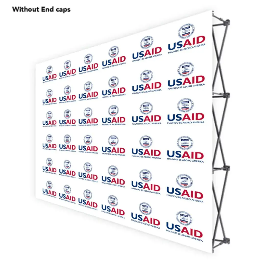 USAID Zande ONE CHOICE 10 Ft. Fabric Pop Up Display - 89"H Straight Graphic Package