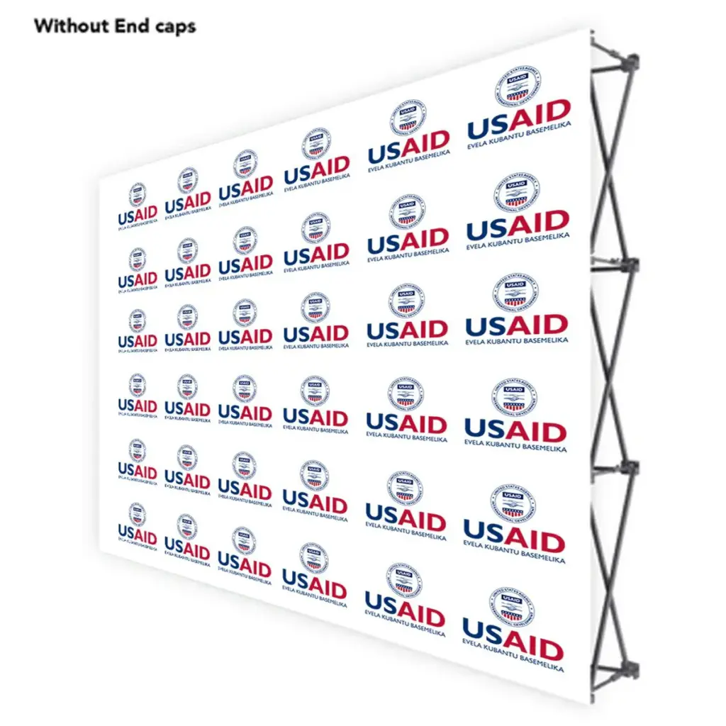 USAID Zulu ONE CHOICE 10 Ft. Fabric Pop Up Display - 89"H Straight Graphic Package