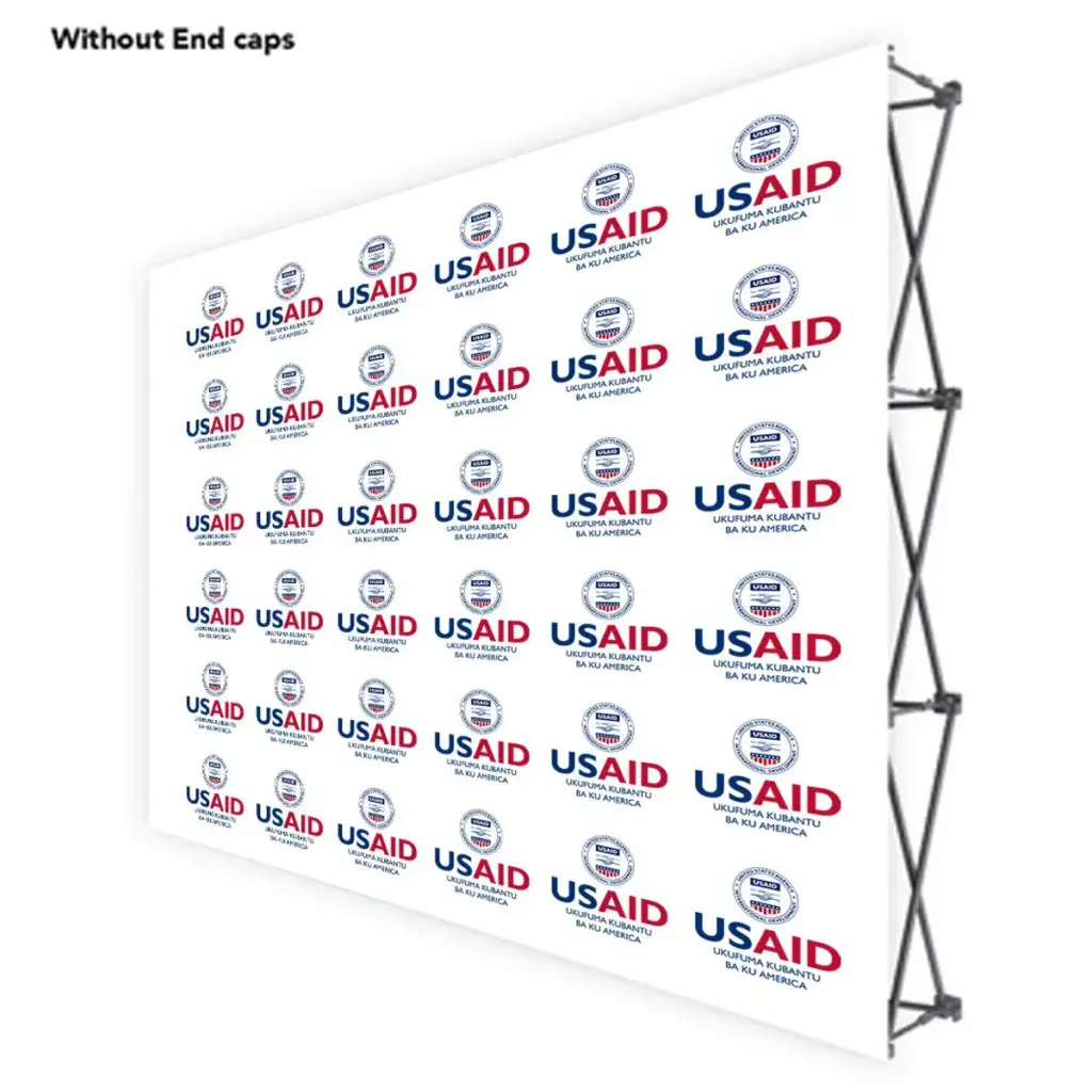 USAID Bemba ONE CHOICE 10 Ft. Fabric Pop Up Display - 89"H Straight Graphic Package