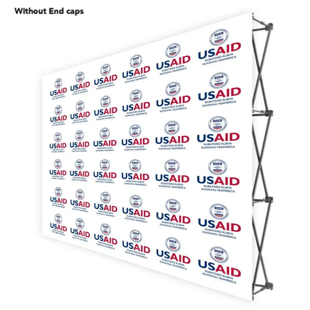 USAID Chishona ONE CHOICE 10 Ft. Fabric Pop Up Display - 89"H Straight Graphic Package