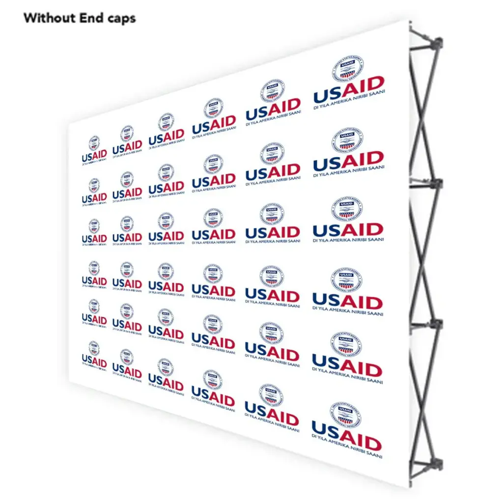 USAID Dagbani ONE CHOICE 10 Ft. Fabric Pop Up Display - 89"H Straight Graphic Package