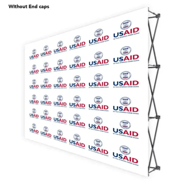 USAID Dagbani ONE CHOICE 10 Ft. Fabric Pop Up Display - 89"H Straight Graphic Package